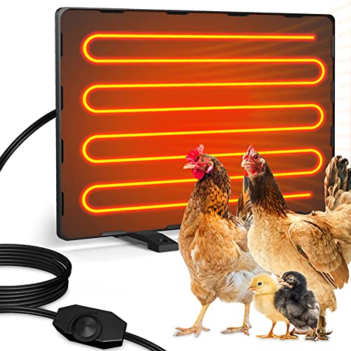 40 x 30 cm Hühnerstall-Heizung, Strahlungswärme, Hühnerheizung mit einstellbarer Wattzahl, Haustier-Flachbildschirm-Heizung, Käfigheizung für Hühner von ORYCWJ