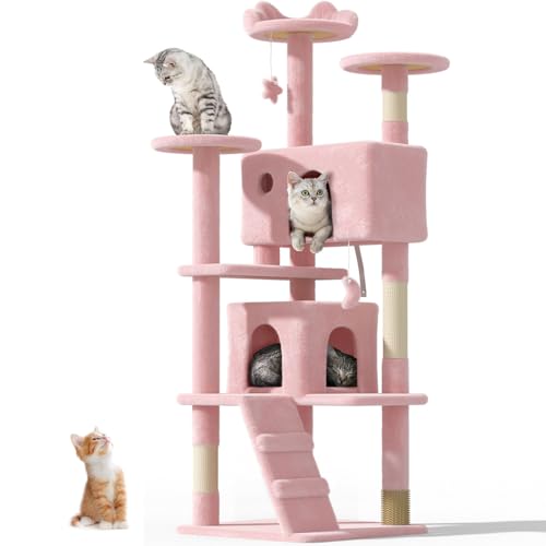 OS MOTOR Kratzbaum für Indoor-Katzen, groß, groß, modern, für große Katzen, 9 kg, 152,4 cm, Plüsch-Katzenhaus mit Kratzstämmen, baumelnd für Spaß, 152,4 cm OS MOTOR Kratzbaum für Indoor-Katzen, groß, groß, modern, für große Katzen, 9 kg, 152,4 cm, Plüsch-Katzenhaus mit Kratzstämmen, baumelnd für Spaß, 152,4 cm von OS MOTOR