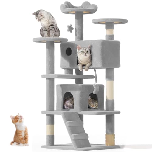 OS MOTOR Kratzbaum für Indoor-Katzen, große Erwachsene, niedlich/hoch, moderner Kratzbaum für große Katzen, 9 kg, 137,2 cm, Plüsch-Katzenhaus mit Kratzstämmen, baumelndem Ballor, lustiges Spielen, OS MOTOR Kratzbaum für Indoor-Katzen, große Erwachsene, niedlich/hoch, moderner Kratzbaum für große Katzen, 9 kg, 137,2 cm, Plüsch-Katzenhaus mit Kratzstämmen, baumelndem Ballor, lustiges Spielen, von OS MOTOR