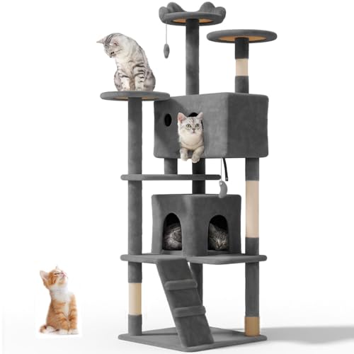OS MOTOR Kratzbaum für Indoor-Katzen, große Erwachsene, niedlich/hoch, moderner Kratzbaum für große Katzen, 9 kg, 178 cm, Plüsch-Katzenhaus mit Kratzstämmen, baumelnder Ball für Spaß beim Spielen, OS MOTOR Kratzbaum für Indoor-Katzen, große Erwachsene, niedlich/hoch, moderner Kratzbaum für große Katzen, 9 kg, 178 cm, Plüsch-Katzenhaus mit Kratzstämmen, baumelnder Ball für Spaß beim Spielen, von OS MOTOR