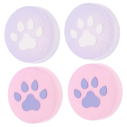 OSALADI 4 Stück Katzengriff Knopfkappen Silikon Ersatz Daumenkappen Katzenkrallen Griffkappen Ersatz Daumengriffe Katzen Daumengriffkappen Süße Daumenknopfabdeckungen Katzenkrallen von OSALADI