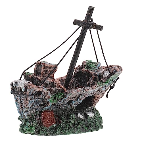 OSALADI Schiffswrack Aquarium Dekoration Harz Realistisches Unterwasser Ornament für Fischtanks Bietet Natürlichen Schutz und Stilvolle für Aquarien OSALADI Schiffswrack Aquarium Dekoration Harz Realistisches Unterwasser Ornament für Fischtanks Bietet Natürlichen Schutz und Stilvolle für Aquarien von OSALADI
