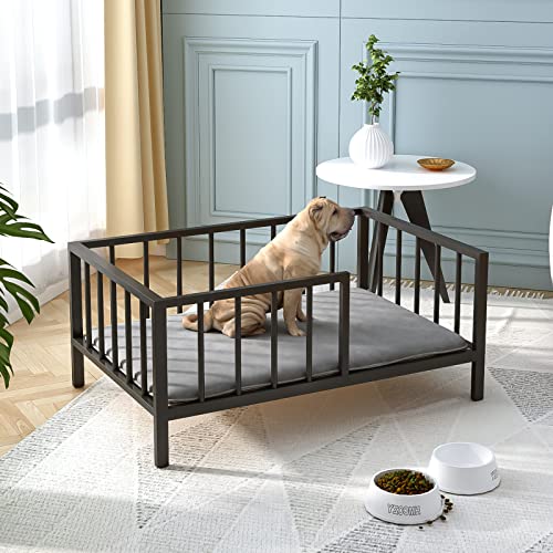 OSCHF Hundebett mit Schienen – Erhöhtes Haustier-Metallbettgestell mit Massivholzbrett und waschbarer, weicher Matte für mittelgroße Hunde, drinnen und draußen, 64 x 96 cm, Schwarz OSCHF Hundebett mit Schienen – Erhöhtes Haustier-Metallbettgestell mit Massivholzbrett und waschbarer, weicher Matte für mittelgroße Hunde, drinnen und draußen, 64 x 96 cm, Schwarz von OSCHF