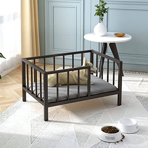 OSCHF Hundebett mit Schienen – Erhöhtes Haustierbettgestell aus Metall mit Massivholzbrett und waschbarer, weicher Matte für kleine Hunde, drinnen oder draußen, 54,1 x 76,2 cm, Schwarz OSCHF Hundebett mit Schienen – Erhöhtes Haustierbettgestell aus Metall mit Massivholzbrett und waschbarer, weicher Matte für kleine Hunde, drinnen oder draußen, 54,1 x 76,2 cm, Schwarz von OSCHF