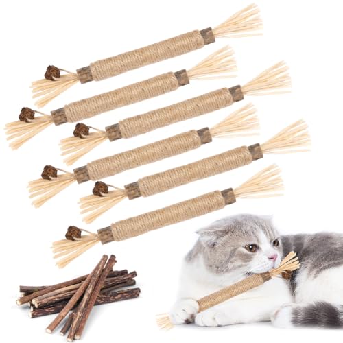 OSDUE Katzenminze Sticks, 21 Stück Matatabi Kausticks mit Ball Katzenminze Spielzeug Katzen Kauhölzer Sticks für Katzen Zahnpflege & Gegen Mundgeruch Natürlich Sicher Katzensticks Kausticks Set von OSDUE