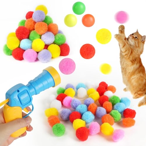 OSDUE Katzenspielzeug Bälle, 100 Interaktives Katzenspielzeug Ball Pistole, Katzen Spielzeug für Katzen, Katzenspielzeug-Werfer Cat Toy, zum Selbstspielen, Katzenspielzeug für den OSDUE Katzenspielzeug Bälle, 100 Interaktives Katzenspielzeug Ball Pistole, Katzen Spielzeug für Katzen, Katzenspielzeug-Werfer Cat Toy, zum Selbstspielen, Katzenspielzeug für den von OSDUE