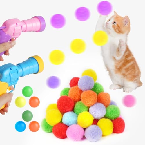 OSDUE Katzenspielzeug Bälle, 100 Interaktives Katzenspielzeug Ball Pistole, Katzen Spielzeug für Katzen, Katzenspielzeug-Werfer Cat Toy, zum Selbstspielen, Katzenspielzeug für den OSDUE Katzenspielzeug Bälle, 100 Interaktives Katzenspielzeug Ball Pistole, Katzen Spielzeug für Katzen, Katzenspielzeug-Werfer Cat Toy, zum Selbstspielen, Katzenspielzeug für den von OSDUE