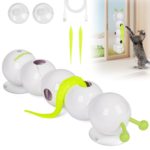 OSDUE Wusel Wurm Katzenspielzeug, Wusel Wurm Interaktives Katzen Spielzeug, Smart Motion Haustierspielzeug mit Wurmdesign, Intelligenter Wurmstimulator Elektrisches Tierspielzeug für Kätzchen Katze von OSDUE