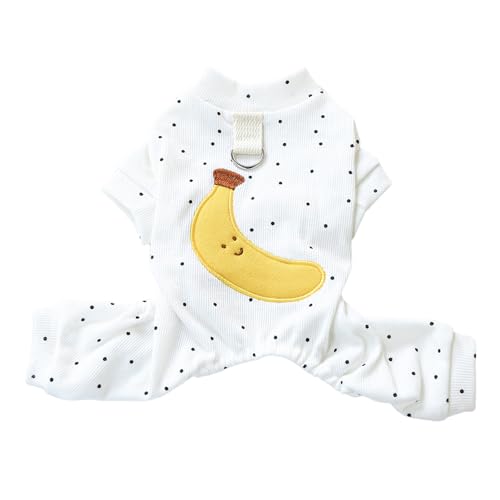 OSKOPWRC Hunde-Pyjama, Hunde, Mädchen, Jungen, atmungsaktiv, Frühling und Sommer, Haustierbekleidung mit Traktionsring, Bananenmuster, Schwarze Gepunktete Kleidung für kleine, mittelgroße Hunde u OSKOPWRC Hunde-Pyjama, Hunde, Mädchen, Jungen, atmungsaktiv, Frühling und Sommer, Haustierbekleidung mit Traktionsring, Bananenmuster, Schwarze Gepunktete Kleidung für kleine, mittelgroße Hunde u von OSKOPWRC