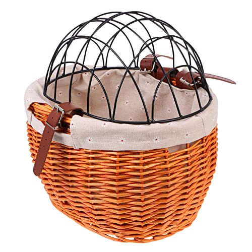 OSOLADY 1Stück Rattan Fahrradkorb Für Haustiere Mit Abnehmbarer Eisenabdeckung Und Langlebig Für Katzen Einkäufe Und Ausflüge OSOLADY 1Stück Rattan Fahrradkorb Für Haustiere Mit Abnehmbarer Eisenabdeckung Und Langlebig Für Katzen Einkäufe Und Ausflüge von OSOLADY
