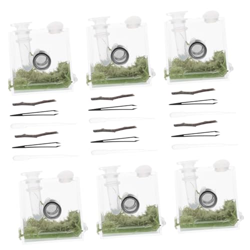 OSOLADY 2 Sätze Spring Spinnen Futterbox aus Klarem Stabiles Habitat Terrarium mit Belüftung Sicherer Reptilien Breeding Container für Kleine Eidechsen Schnecken Geckos und Insekten von OSOLADY