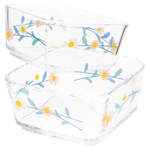 OSOLADY 2 Stück Hamster Futterschale aus Glas Kippsichere Kleine Futternapf für Hamster Chinchilla Kaninchen und Weitere Kleintiere Leicht zu Reinigen für Futter und Wasser von OSOLADY