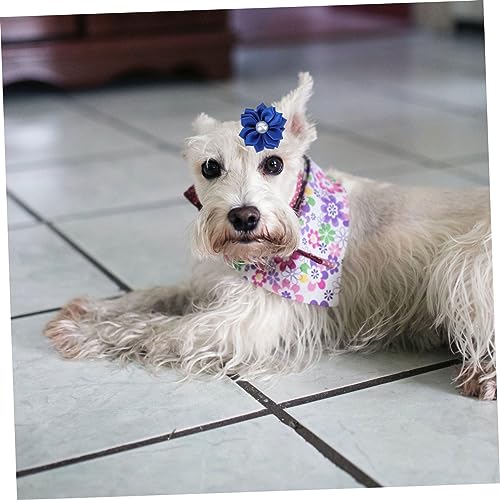 OSOLADY 40stücke Haarschmuck Perlen Blütenblatt-Design Für Haustiere Haargummis Mit Perlen Und Blütenblatt Für Hunde Welpen Und Katzen Geeignet Für Jeden Anlass von OSOLADY