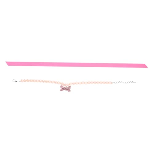 OSOLADY Perlenhalsband Hund Verstellbar PU Halsband für Kleine und Mittlere Hunde Modisches Haustierzubehör Komfortabel Hautfreundlich für Fotoshootings und Alltag von OSOLADY