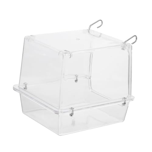 OSOLADY Vogelbadewanne aus Dickem Auslaufsicher Langlebig Hängend für Drahtkäfige Multifunktional als Futterbox Geeignet für Kleine Vögel Wie Wellensittiche und Papageien Pflegeleicht und von OSOLADY