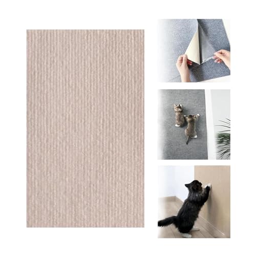 Self-Adhesive Cat Scratching Mat, Trimmable Cat Scratching Mat, Anti Scratch Cat Furniture Protectors, Reusable Cat Scratching Mat for Protecting Sofa (Beige,L) von OSTRI