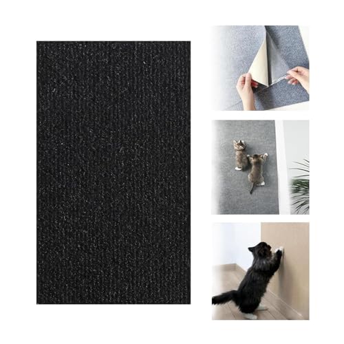 Self-Adhesive Cat Scratching Mat, Trimmable Cat Scratching Mat, Anti Scratch Cat Furniture Protectors, Reusable Cat Scratching Mat for Protecting Sofa (Black,S) von OSTRI