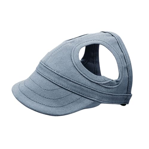 Baseballkappe für Hunde, Sommer, Strand, Schirmmütze mit Ohrlöchern, verstellbares Visier für Katzen, Hunde, Sonnenhaube für kleine, mittelgroße und große Hunde (Dunkelblau, Größe S) von OTKARXUS