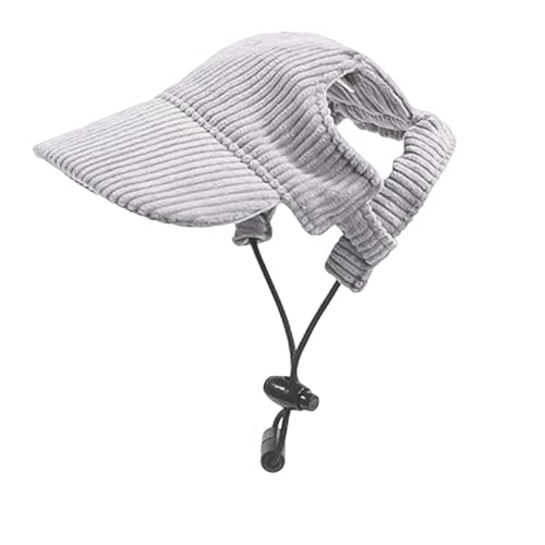 Baseballkappe für Hunde, verstellbar, mit Ohrlöchern, Haustier-Visier für kleine und mittelgroße Hunde, Outdoor-Sport, Grau, Größe XS von OTKARXUS