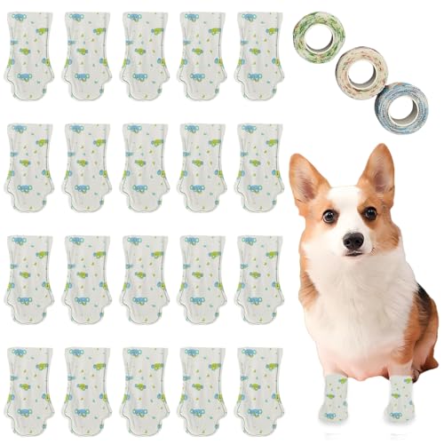 Einweg-Hundeschuhe, 20 Stück, Einweg-Hundesocken, um Lecken zu stoppen, mit verstellbarer, selbstklebender Bandage, Haustierschuhe, Fußabdeckungen, Pfotenschutz für Hunde und Katzen, Spaziergänge im Einweg-Hundeschuhe, 20 Stück, Einweg-Hundesocken, um Lecken zu stoppen, mit verstellbarer, selbstklebender Bandage, Haustierschuhe, Fußabdeckungen, Pfotenschutz für Hunde und Katzen, Spaziergänge im von OTKARXUS