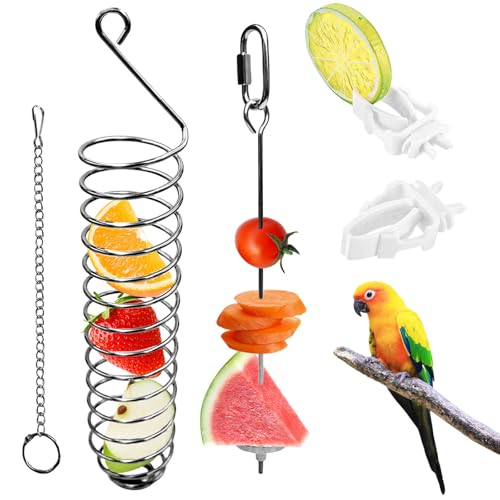 Futterkorb für Wellensittiche, 4 Stück, Edelstahl, Futterkorb und Kunststoff-Vogelfutter-Clips, Vogelfutter-Clip-Set, Vogel-Leckerli, Obststab-Halter, Clip, Futterspielzeug für Papageien Futterkorb für Wellensittiche, 4 Stück, Edelstahl, Futterkorb und Kunststoff-Vogelfutter-Clips, Vogelfutter-Clip-Set, Vogel-Leckerli, Obststab-Halter, Clip, Futterspielzeug für Papageien von OTKARXUS