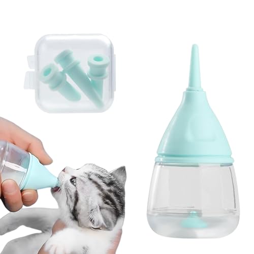 Haustier-Futterflaschen-Set, 40 ml, Welpen-Stillflasche mit Ersatznippel, Milchflasche für Hunde und Katzen, für Kätzchen, Welpen, kleine Haustiere, 40 ml, Blau von OTKARXUS