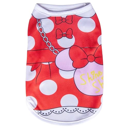 Hunde-Shirt, Welpenkleidung, niedliches T-Shirt mit falschem Riemenmuster, Sommer, atmungsaktiv, Welpen-Tanktop, ärmellose Weste für kleine Hunde, Katzen-Outfit (Rot, XXL) von OTKARXUS
