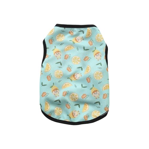 Hunde-Shirts, 1 Stück, atmungsaktiv, Cartoon-Tier-Hunde-T-Shirt, Haustierkleidung, ärmellos, Hunde-T-Shirt, Tanktop für kleine Hunde und Katzen, Grün (Limo, XS) von OTKARXUS