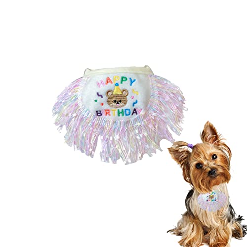 Hundehalstuch, 1 x niedlicher Bären-Hundeschal mit gestickten Buchstaben, Hunde-Geburtstagsparty-Zubehör für Haustiere, Kätzchen, Welpen, Katzen, kleine Hunde von OTKARXUS
