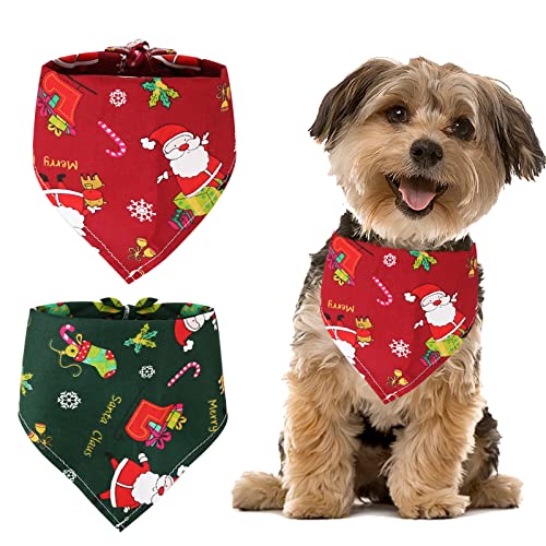 Hundehalstuch, doppellagig, bedruckt, Weihnachtsmann, waschbar, wendbar, dreieckig, Katze, Halstuch, für Welpen, Kätzchen, kleine Haustiere, Katzen, Hunde, 2 Stück Hundehalstuch, doppellagig, bedruckt, Weihnachtsmann, waschbar, wendbar, dreieckig, Katze, Halstuch, für Welpen, Kätzchen, kleine Haustiere, Katzen, Hunde, 2 Stück von OTKARXUS