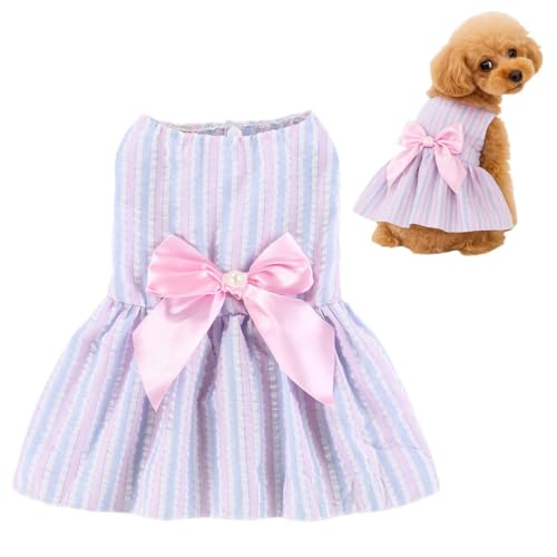 Hundekleid, 1 x Hundekleid mit niedlicher Schleife, Sommerkleidung, Haustier-Prinzessinnenkleider für Chihuahua, Yorkies, Welpen, Katzen von OTKARXUS