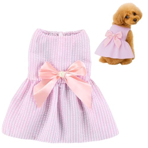 Hundekleid, 1 x Hundekleid mit niedlicher Schleife, Sommerkleidung, Haustier-Prinzessinnenkleider für Chihuahua, Yorkies, Welpen, Katzen Hundekleid, 1 x Hundekleid mit niedlicher Schleife, Sommerkleidung, Haustier-Prinzessinnenkleider für Chihuahua, Yorkies, Welpen, Katzen von OTKARXUS