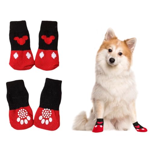 OTKARXUS Hundesocken, 14 Stück Anti Rutsch Socken für Hunde,Dehnbare Strick Pfotenschutz Hundeschuhe für Haustier Verletzte Pfoten Innenbereich auf Hartholzböden von OTKARXUS