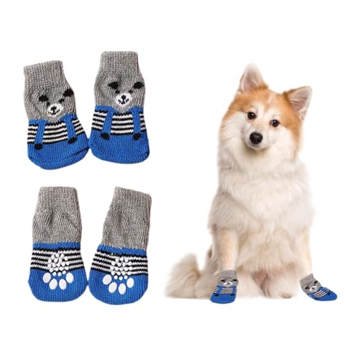 Hundesocken, 7 Stück Anti Rutsch Socken für Hunde,Dehnbare Strick Pfotenschutz Hundeschuhe für Haustier Verletzte Pfoten Innenbereich auf Hartholzböden von OTKARXUS