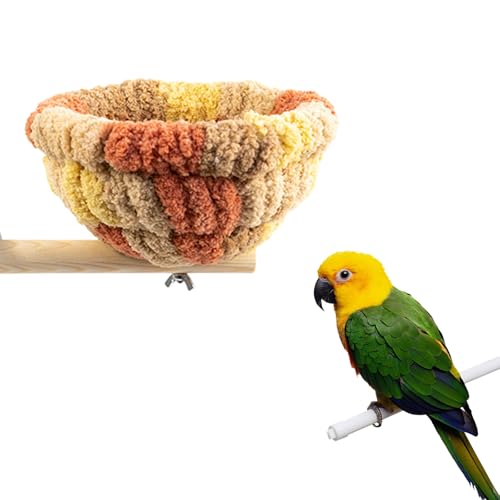 Plüsch-Vogelnest, 1 x warmes Winterbett für Wellensittiche, Käfig mit Sitzstange für Papageien, Brutpapageien, Nymphensittiche, Wellensittiche, Sittiche, kleine Haustiere (Orange, Einheitsgröße) Plüsch-Vogelnest, 1 x warmes Winterbett für Wellensittiche, Käfig mit Sitzstange für Papageien, Brutpapageien, Nymphensittiche, Wellensittiche, Sittiche, kleine Haustiere (Orange, Einheitsgröße) von OTKARXUS