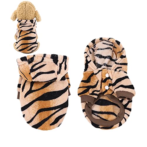 Tiger Pet Costume- Winter Warm Dog Cat Clothes Tiger Cosplay Party Halloween Pet Outfits Hoodie Coat for Small Dogs Cat (Large) von OTKARXUS