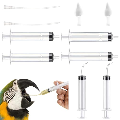 Vogelfutterspritzen-Set, 6 Stück, Baby-Vogel-Spritzen mit Papageien-Futterröhre und Löffel, Messspritzen für kleine Tiere, Kätzchen, Welpen, wissenschaftliche industrielle Labors von OTKARXUS