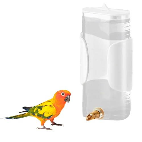Vogelkäfig-Wasserspender, 1 Stück, Kunststoff, transparent, automatischer Vogelfutterspender für Käfig, Papageienfutter, Wasserspender, Flaschen, Wellensittiche, Trinkbrunnen für kleine Vögel von OTKARXUS