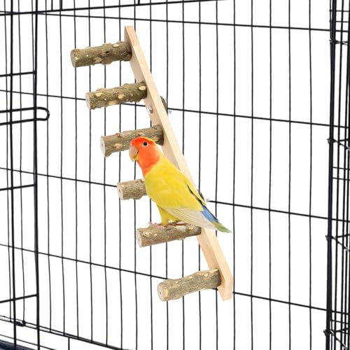 Vogelsitzstange aus natürlichem Holz, 1 x Vogelleiter für Papageien, Papageien-Sitzstange für Käfig, Wellensittiche, Kauspielzeug, Holzständer, Vogelkäfigzubehör für Papageien, Sittiche, von OTKARXUS