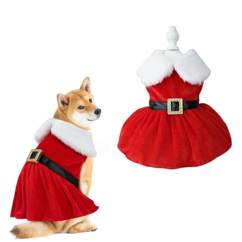 Weihnachtliches Hundekleid, 1 x warmes, niedliches Weihnachtsmann-Kostüm für Hunde, Weihnachtsfeiertagsparty, Hunde-Outfit für Katzen, kleine und mittelgroße Hunde (Größe M) von OTKARXUS