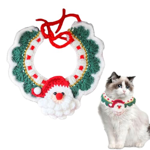 Weihnachtliches Katzen-Lätzchen, gestrickter Weihnachtsmann-Schal, waschbares Katzenhalsband, Bandana, Haustierkostüm für Katzen, Hunde, Urlaub, Festival, Themenparty, verstellbar (Weihnachtsmann, S) Weihnachtliches Katzen-Lätzchen, gestrickter Weihnachtsmann-Schal, waschbares Katzenhalsband, Bandana, Haustierkostüm für Katzen, Hunde, Urlaub, Festival, Themenparty, verstellbar (Weihnachtsmann, S) von OTKARXUS
