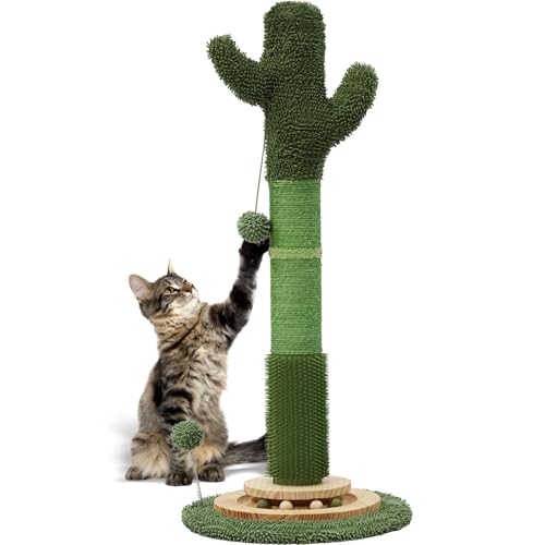 OTOB 91,4 cm hoher Katzenkratzbaum, natürliches Sisalseil Kaktus Katzenkratzbaum, vertikaler 6-in-1 interaktiver Drehteller Katzenkratzbaum mit weichem Ballspielzeug, schützen Sie Ihre Möbel für alle OTOB 91,4 cm hoher Katzenkratzbaum, natürliches Sisalseil Kaktus Katzenkratzbaum, vertikaler 6-in-1 interaktiver Drehteller Katzenkratzbaum mit weichem Ballspielzeug, schützen Sie Ihre Möbel für alle von OTOB