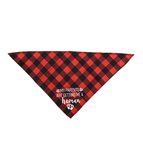OTOTEC My Parents Are Getting Me A Human Dog Bandana Scarf Pet Triangle Scarf Pet Supplies Pet Accessories for Labradors Dobermans Large Dogs Red von OTOTEC