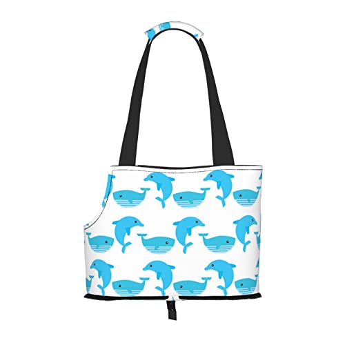 OTRAHCSD Faltbare Haustier-Handtasche, niedliche Delfin-Haustier-Tragetasche, Outdoor-Reise-Haustier-Schultertaschen zum Einkaufen Wandern von OTRAHCSD