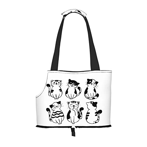 OTRAHCSD Faltbare Haustier-Handtasche, niedliche Katzen, Haustier-Tragetasche, Outdoor-Reise-Haustier-Schultertaschen zum Einkaufen, Wandern von OTRAHCSD