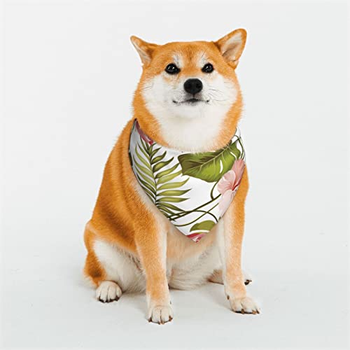 OTRAHCSD Haustier-Schal, Hawaii-Lyric-Blumenmuster, verstellbares Halstuch, Dreieck-Schal, Zubehör für kleine, mittelgroße und große Hunde und Katzen von OTRAHCSD