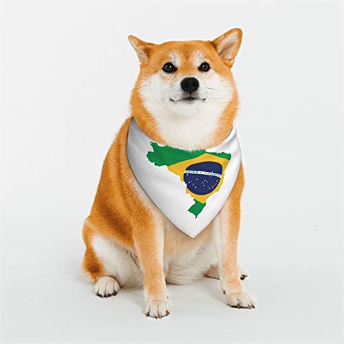 OTRAHCSD Haustier-Schal, grüne brasilianische Flagge, Hundehalstuch, verstellbares Halstuch, Dreieck-Schal, Zubehör für kleine, mittelgroße und große Hunde und Katzen von OTRAHCSD