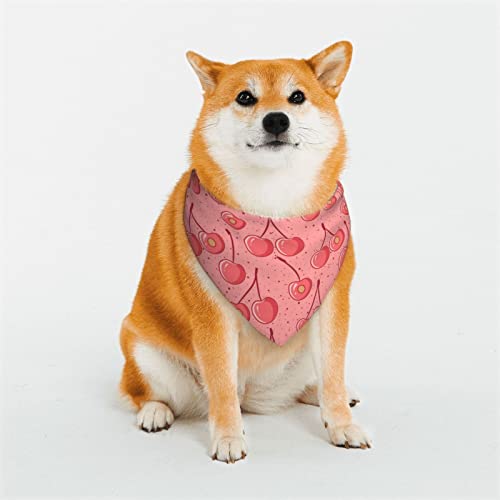OTRAHCSD Haustierschal, rosa Kirsch-Hundehalstuch, verstellbares Halstuch, dreieckiges Schal, Zubehör für kleine, mittelgroße und große Hunde und Katzen von OTRAHCSD