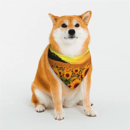 OTRAHCSD Haustierschal, schönes Sonnenblumen-Hundehalstuch, verstellbares Halstuch, dreieckiges Schal, Zubehör für kleine, mittelgroße und große Hunde und Katzen von OTRAHCSD