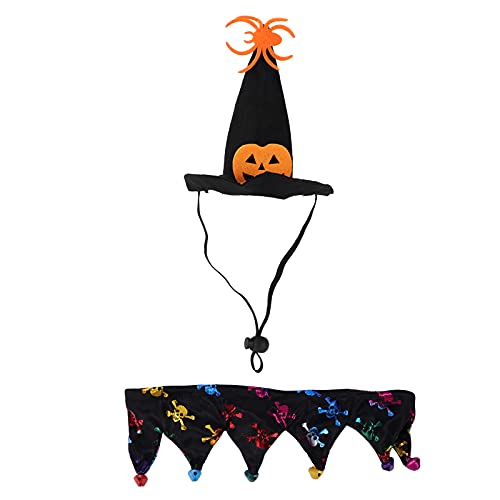Haustier-Halloween-Mütze und Halsband, 2-teiliges Set, Kürbis-Hundekleidung, Katzenkleidung, Hundebekleidung, Verwandlungskleidung, Kostüm, Kopfbedeckung, Halloween-Hut, Haustier-Halloween-Mütze und Halsband, 2-teiliges Set, Kürbis-Hundekleidung, Katzenkleidung, Hundebekleidung, Verwandlungskleidung, Kostüm, Kopfbedeckung, Halloween-Hut, von OUCRIY